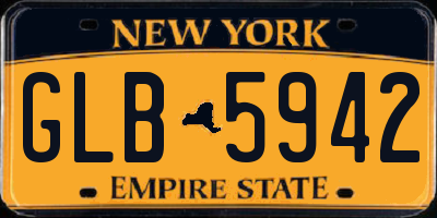 NY license plate GLB5942
