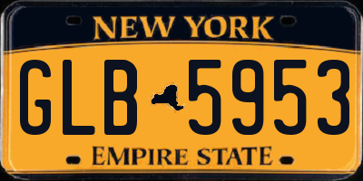 NY license plate GLB5953