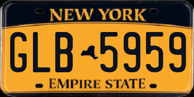 NY license plate GLB5959