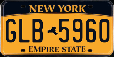 NY license plate GLB5960