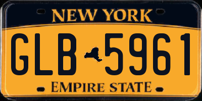 NY license plate GLB5961