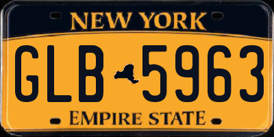 NY license plate GLB5963
