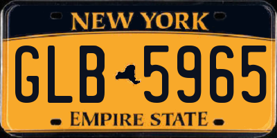 NY license plate GLB5965