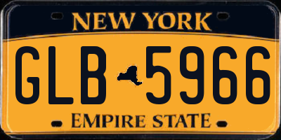 NY license plate GLB5966