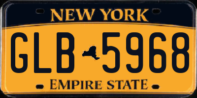 NY license plate GLB5968