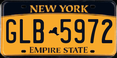 NY license plate GLB5972
