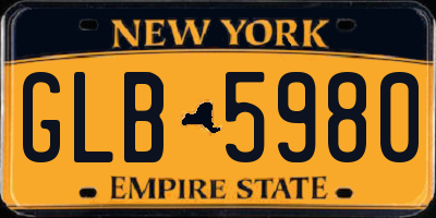 NY license plate GLB5980