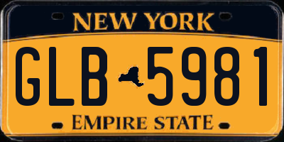 NY license plate GLB5981