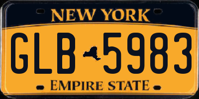 NY license plate GLB5983