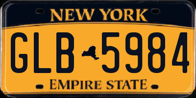 NY license plate GLB5984