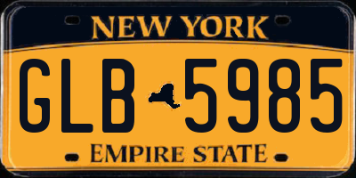 NY license plate GLB5985