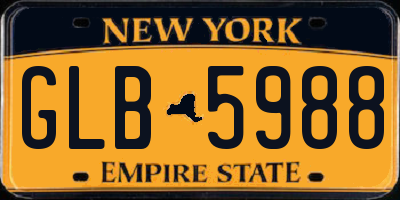 NY license plate GLB5988