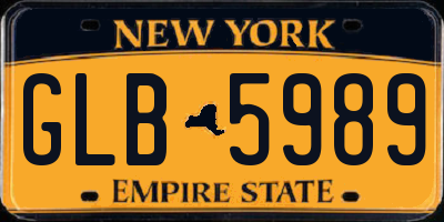 NY license plate GLB5989