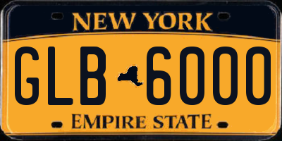 NY license plate GLB6000