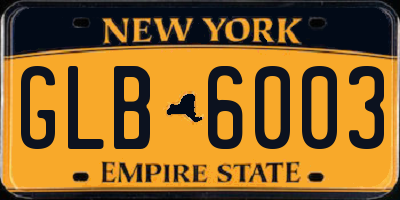 NY license plate GLB6003