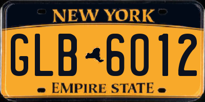 NY license plate GLB6012