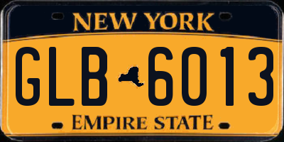 NY license plate GLB6013