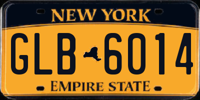 NY license plate GLB6014