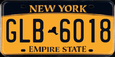 NY license plate GLB6018