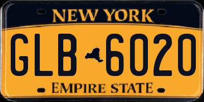 NY license plate GLB6020