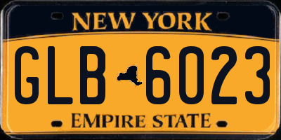 NY license plate GLB6023