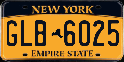 NY license plate GLB6025