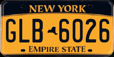NY license plate GLB6026