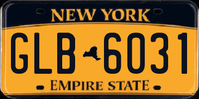 NY license plate GLB6031