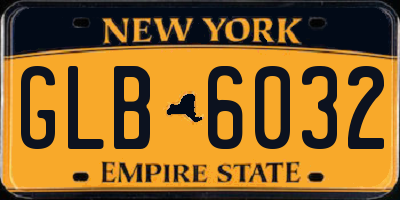 NY license plate GLB6032