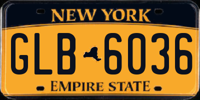 NY license plate GLB6036