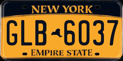 NY license plate GLB6037