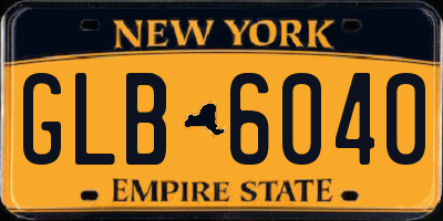 NY license plate GLB6040