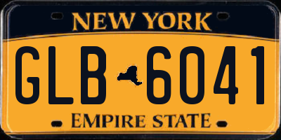 NY license plate GLB6041