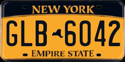 NY license plate GLB6042