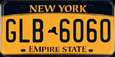 NY license plate GLB6060