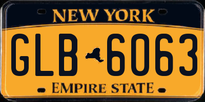 NY license plate GLB6063