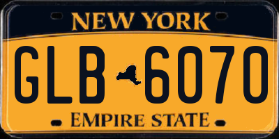 NY license plate GLB6070