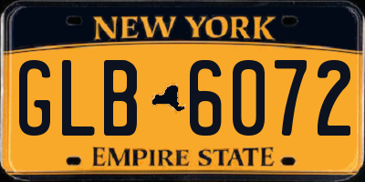 NY license plate GLB6072