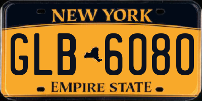 NY license plate GLB6080