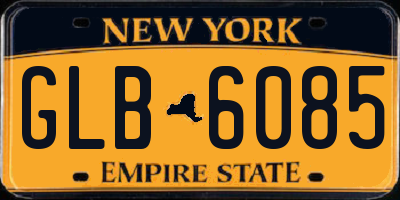 NY license plate GLB6085
