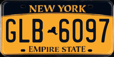 NY license plate GLB6097