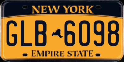 NY license plate GLB6098