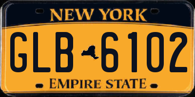 NY license plate GLB6102