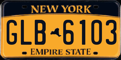 NY license plate GLB6103