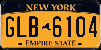 NY license plate GLB6104