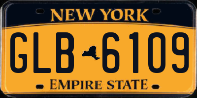 NY license plate GLB6109