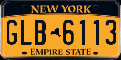 NY license plate GLB6113