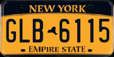 NY license plate GLB6115