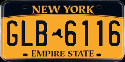 NY license plate GLB6116