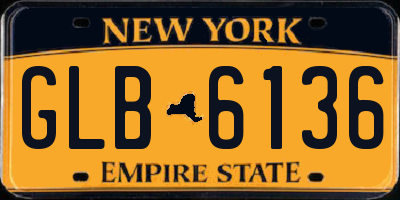 NY license plate GLB6136